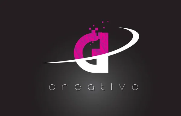 GI G ontwerp ik creatieve Letters met witte roze kleuren — Stockvector