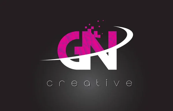 GN G N Lettres créatives Design avec des couleurs blanches roses — Image vectorielle