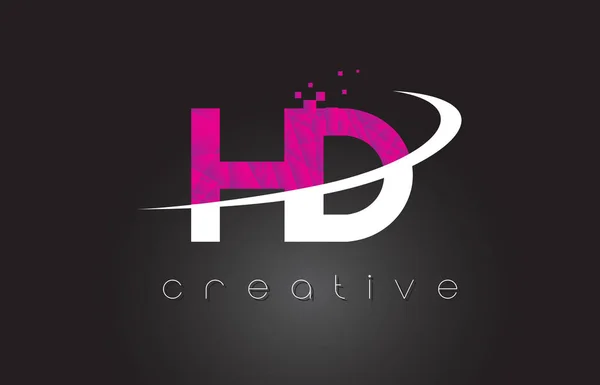 高清 H D 创意字母设计与白色、 粉色 — 图库矢量图片