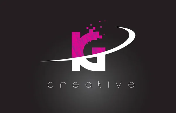 IG I Q Creative Letters Design with White Pink Colors — стоковый вектор