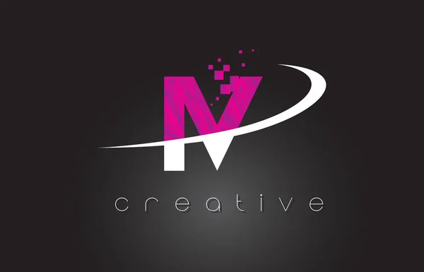 IV I V Lettres créatives Design avec des couleurs blanches roses — Image vectorielle
