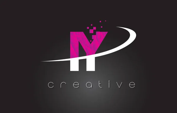IY I Y Lettres créatives Design avec des couleurs blanches roses — Image vectorielle