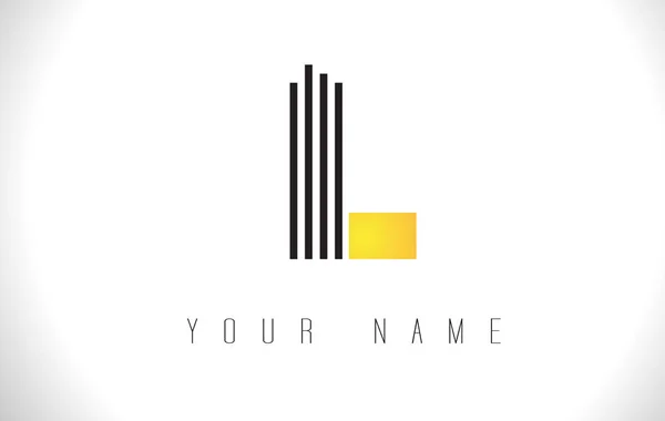 L zwarte lijnen brief Logo. Creatieve Letters Vector regelsjabloon — Stockvector