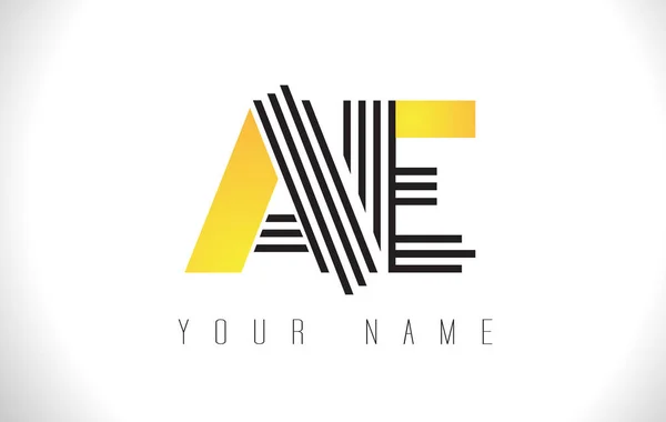 AE preto linhas carta logotipo. Creative Line Letters Vector Templat —  Vetores de Stock