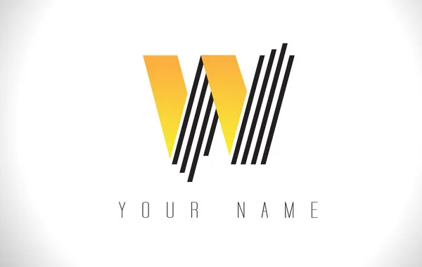 Logotipo de letra W linhas pretas. Modelo de vetor de cartas de linha criativa —  Vetores de Stock