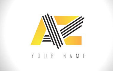Az siyah çizgiler mektup Logo. Yaratıcı çizgi harf vektör Templat