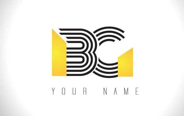 BG preto linhas carta logotipo. Creative Line Letters Vector Templat —  Vetores de Stock