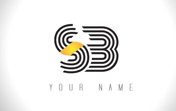 Sb 黒線文字ロゴです。創造的なラインの文字ベクトル Templat — ストックベクタ
