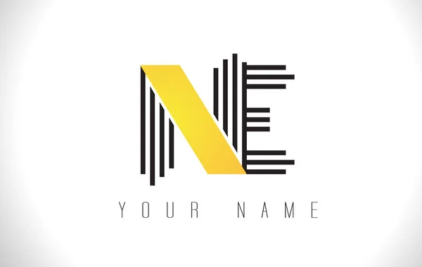 NE Black Lines Letter Logo. Creative Line Letters Vector Templat — Stock Vector
