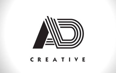 Reklam Logo mektup ile siyah çizgiler çizmek. Satır mektup vektör Illus