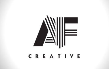 AF Logo mektup ile siyah çizgiler çizmek. Satır mektup vektör Illus