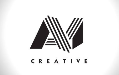 Logo mektup ile siyah çizgiler çizmek benim. Satır mektup vektör Illus