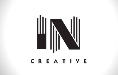 İle siyah çizgiler çizmek logo mektupta. Satır mektup vektör Illus