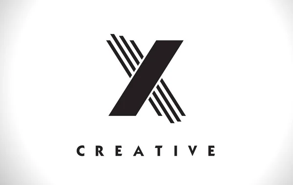 X Logo brief met zwarte lijnen Design. Lijn brief Vector Illust — Stockvector