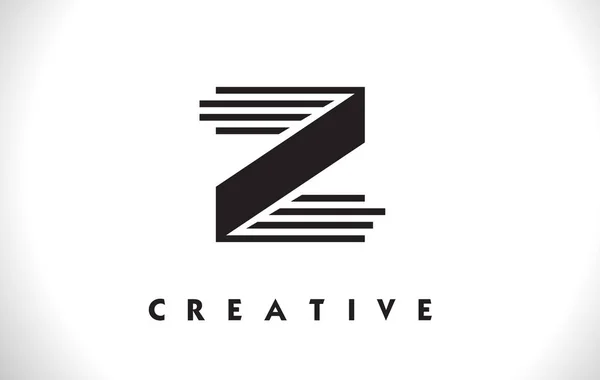 黒い線デザイン Z ロゴ文字。線文字ベクトル イラスト — ストックベクタ