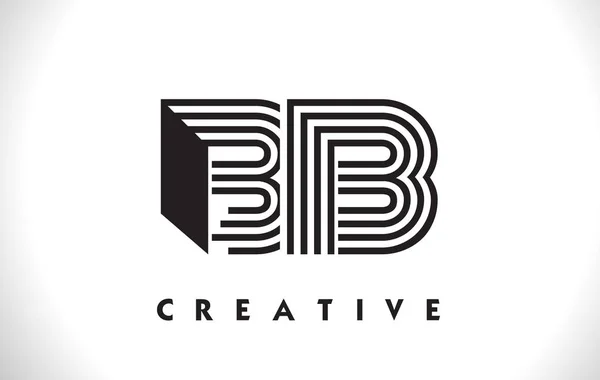Bb-Logo Buchstabe mit schwarzen Linien Design. Linienbuchstabenvektor illus — Stockvektor