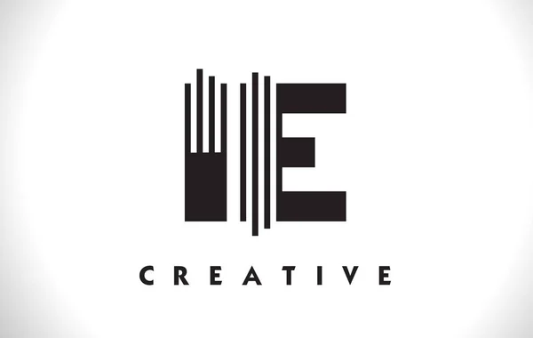 Carta del logotipo de IE con diseño de líneas negras. Línea Letra Vector Illus — Vector de stock