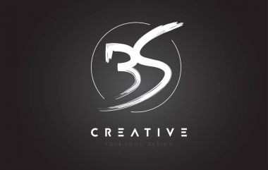 BS fırça mektup Logo tasarımı. Sanatsal el yazısı harfleri Logo C