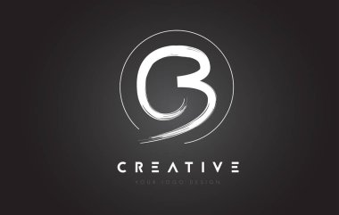 CB fırça mektup Logo tasarımı. Sanatsal el yazısı harfleri Logo C