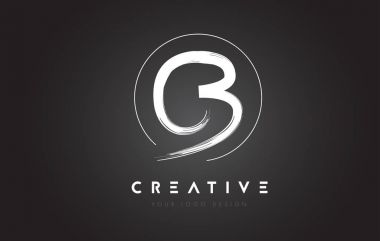 CB Brush Letter Logo Design. Artistic Handwritten Letters Logo C clipart