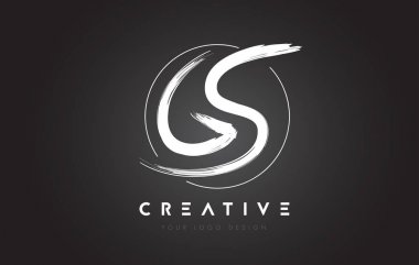 GS fırça mektup Logo tasarımı. Sanatsal el yazısı harfleri Logo C