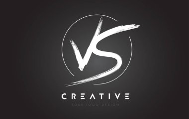 Vs fırça mektup Logo tasarımı. Sanatsal el yazısı harfleri Logo C