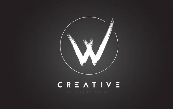 W Brosse Lettre Logo Design. Lettres manuscrites artistiques Logo Co — Image vectorielle