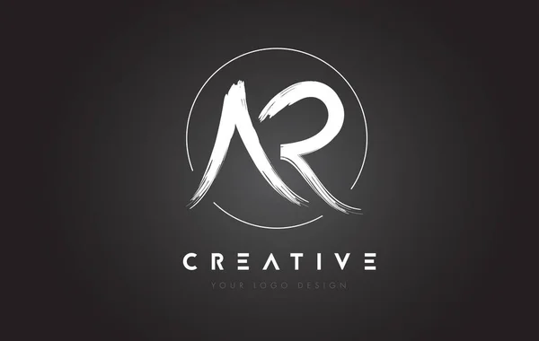 Lettre de brosse AR Logo Design. Lettres manuscrites artistiques Logo C — Image vectorielle