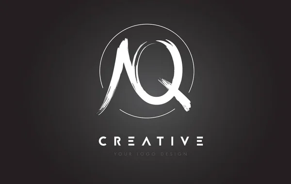 Diseño de Logo AQ Brush Letter. Cartas Artísticas Escrito a Mano Logo C — Archivo Imágenes Vectoriales