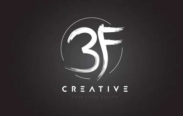 BF Brosse Lettre Logo Design. Lettres manuscrites artistiques Logo C — Image vectorielle