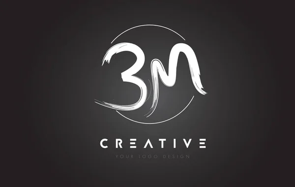 BM ecset levél Logo Design. Művészi kézzel írott levelek logó C — Stock Vector
