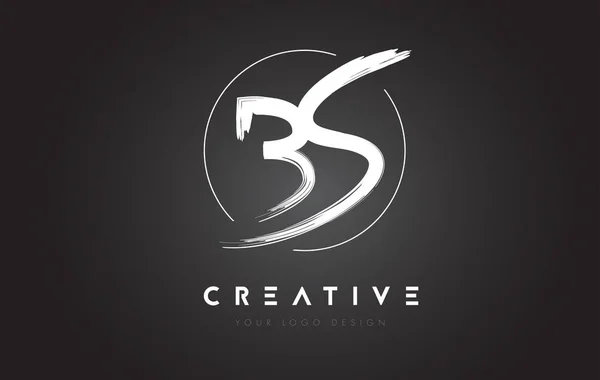 BS Brush Letter Diseño de Logo. Cartas Artísticas Escrito a Mano Logo C — Vector de stock