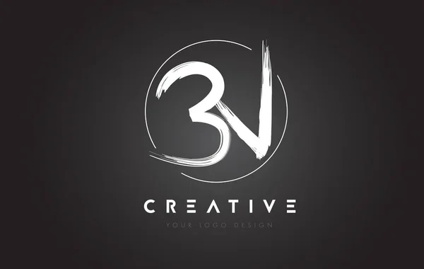 BN Brosse Lettre Logo Design. Lettres manuscrites artistiques Logo C — Image vectorielle