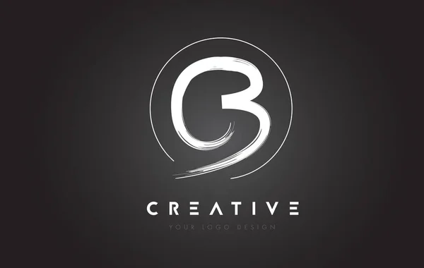 CB borstel brief Logo ontwerp. Artistieke handgeschreven brieven Logo C — Stockvector