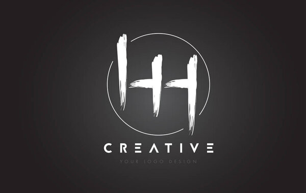 HH Brush Letter Logo Design. Artistic Handwritten Letters Logo C