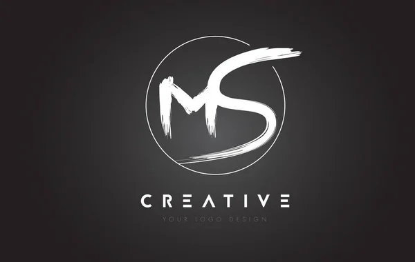 MS Brush Carta Logo Design. Cartas manuscritas artísticas Logo C —  Vetores de Stock