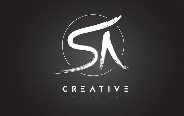 SA Brush Letter Diseño de Logo. Cartas Artísticas Escrito a Mano Logo C — Archivo Imágenes Vectoriales