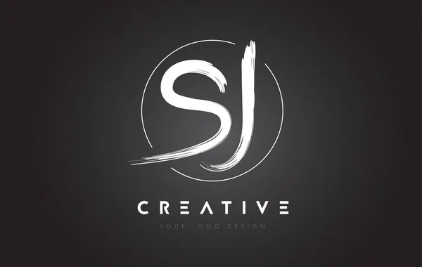 SJ Brush Letter Дизайн логотипу. Художні рукописні літери Логотип C — стоковий вектор