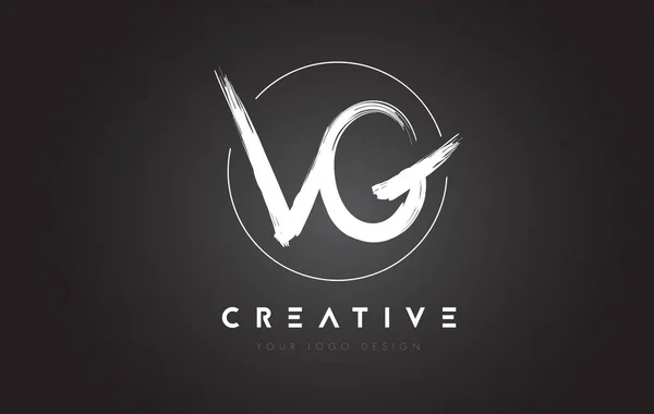 VG Brosse Lettre Logo Design. Lettres manuscrites artistiques Logo C — Image vectorielle