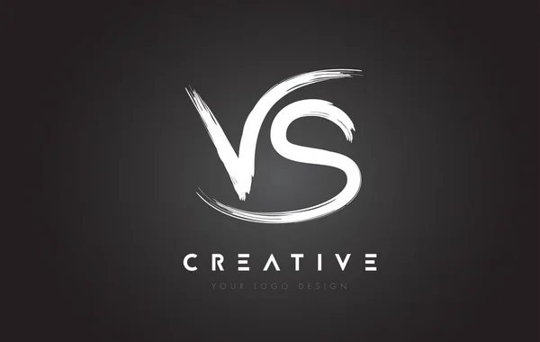 VS Brush Letter Logo Design. Artistic Handwritten Letters Logo C — Stock Vector