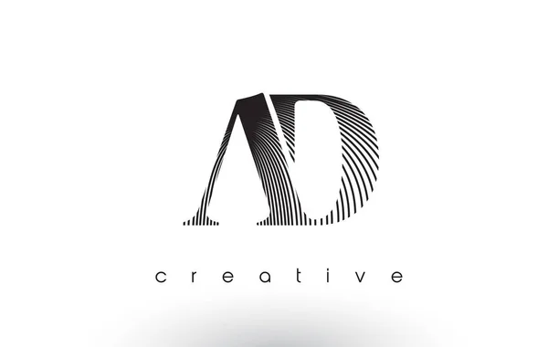 Ad Logo Design több vonalak és a színek fekete-fehér. — Stock Vector