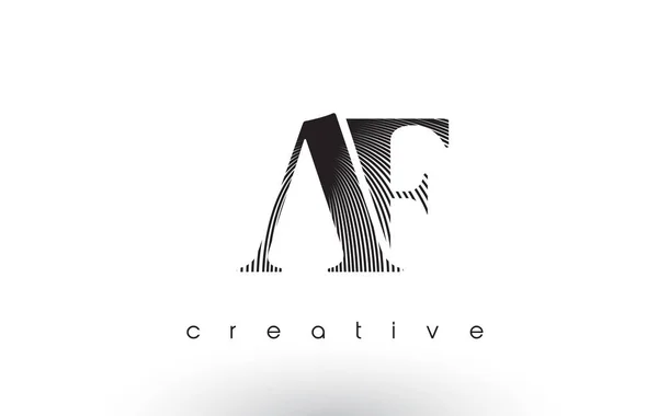 Conception de logo AF avec plusieurs lignes et couleurs noir et blanc . — Image vectorielle