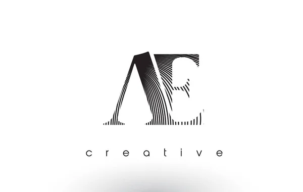 AE Logo Design több vonalak és a színek fekete-fehér. — Stock Vector