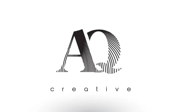 AQ λογότυπο σχεδιασμό με πολλές γραμμές και χρώματα άσπρο και μαύρο. — Διανυσματικό Αρχείο
