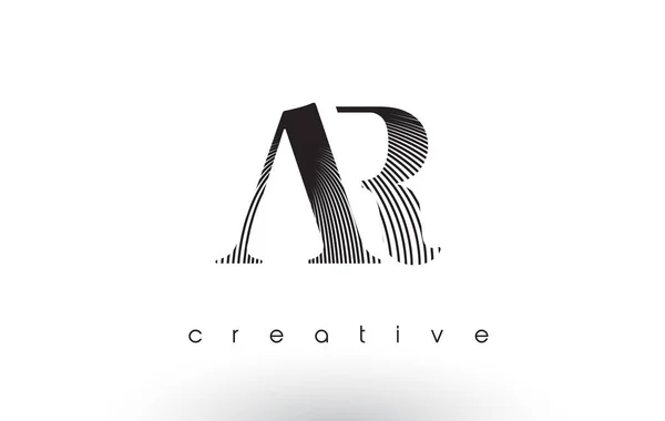 AR Logo Design With Multiple Lines and Black and White Colors. — Stock Vector