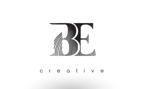 Diseño del logotipo de BE con múltiples líneas y colores blanco y negro . — Vector de stock