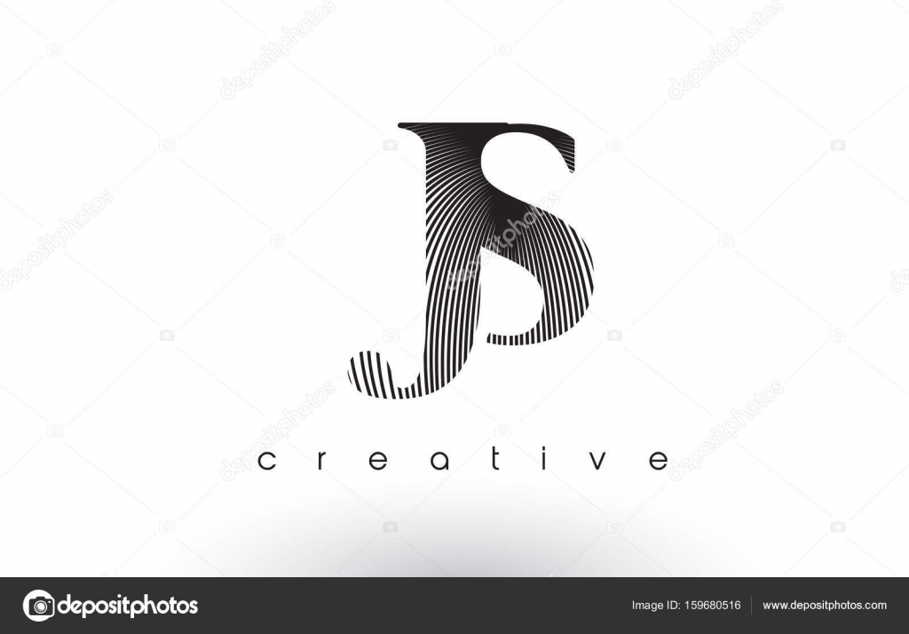 JS Logo Design With Multiple Lines and Black and White Colors. Stock Vector  Image by ©twindesigner #159680516