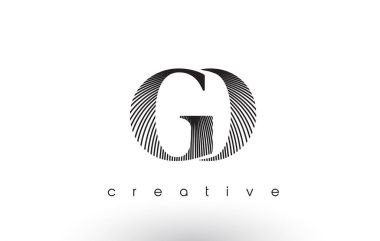 Logo tasarım birden çok çizgiler ve siyah ve beyaz renkler ile gitmek.