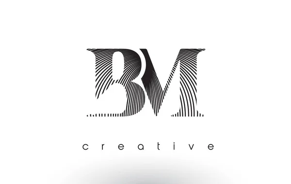 BM Logo Design With Multiple Lines and Black and White Colors. — Stock Vector