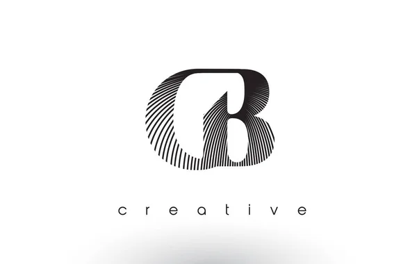 CB Logo-ontwerp met meerdere lijnen en kleuren zwart en wit. — Stockvector